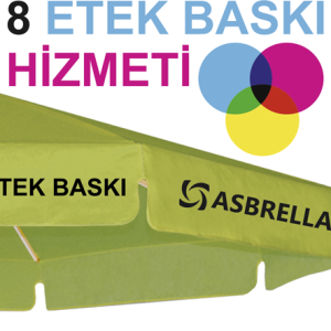 Büyük Yuvarlak Şemsiye 8 Etek Üzerine Logo Baskı