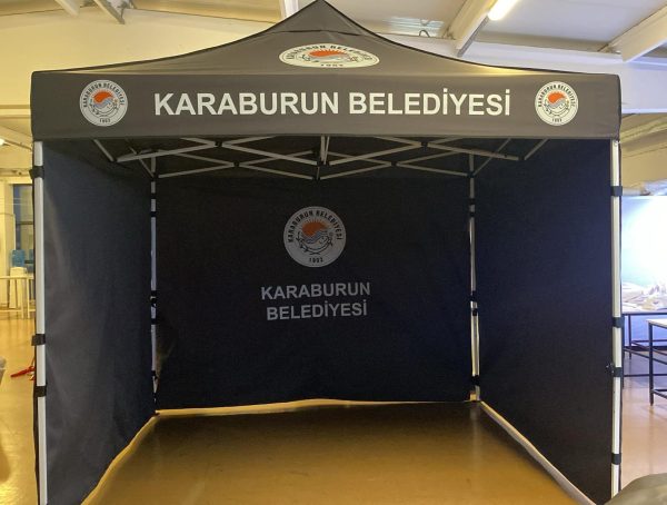 Portatif Taziye Çadırı 3x3 m. 3 Taraf Kapalı ve Baskılı