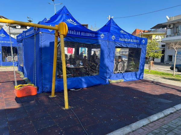 Taziye Çadırı 3x3 Mavi Şeffaf Pencereli - Görsel 3