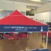 Gazebo Taziye Çadırı İzmir 3x3 m. Mavi Kırmızı Etek Logo Baskılı
