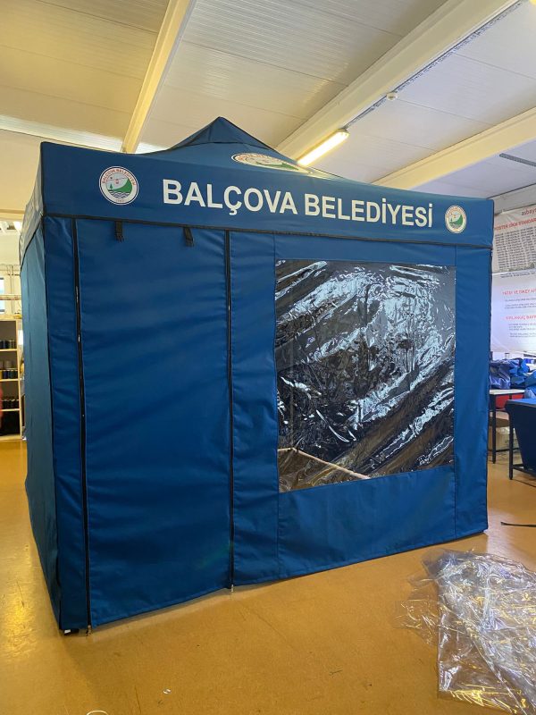 Katlanabilir Taziye Çadırı 3x3 m. Şeffaf Pencere + Kapı