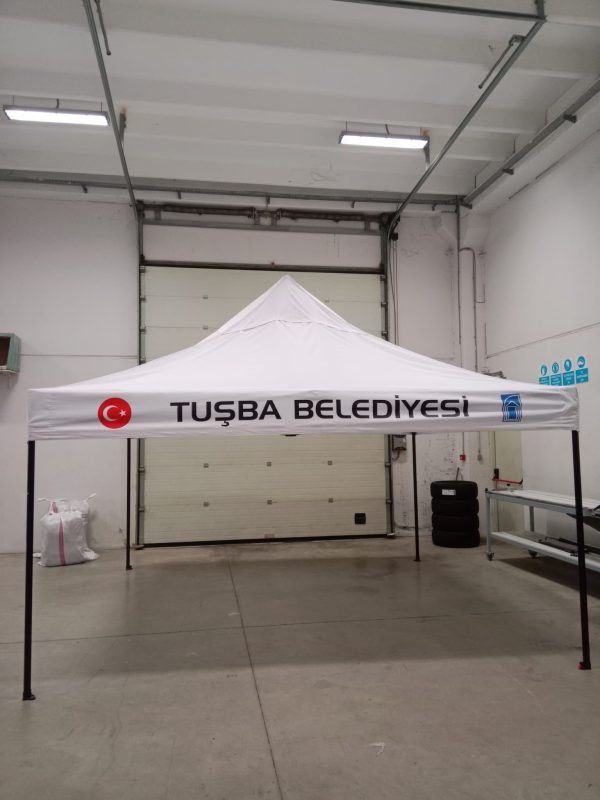 Taziye Çadır 4x4 m. 40 mm Siyah Çelik Etek Baskılı