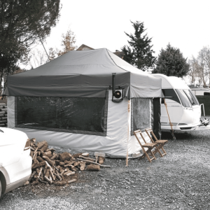Karavan Çadırı 3x4,5 m. Beyaz Gri