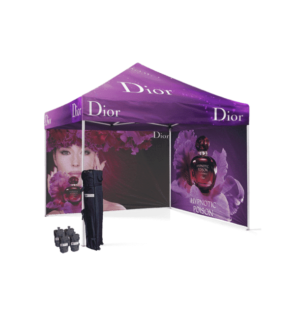 Gazebo Çadır 3x3 m. (2 Tam Duvar Baskılı)
