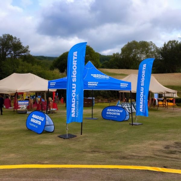 Stand Çadırı 3×3 m. A Pano ve Yelken Bayraklı