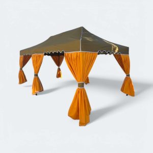 Bahçe Çadırı 3x6 m. (Haki - Turuncu - 40 mm Siyah Çelik)