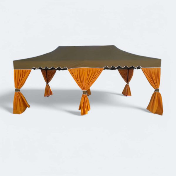 Bahçe Çadırı 3x6 m. (Haki - Turuncu - 40 mm Siyah Çelik) - Görsel 2